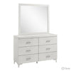 Queen Size Bedroom Set, Wood Design, White Finish, 5-Piece Set with Bed, 2 Nightstands, Dresser and Mirror