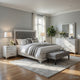 Queen Size Bedroom Set, Wood Design, White Finish, 5-Piece Set with Bed, 2 Nightstands, Dresser and Mirror