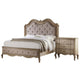 Queen Size Bedroom Set, Brown Finish, Storage Bed with Drawers, 2-Piece Set with Bed and Nightstand