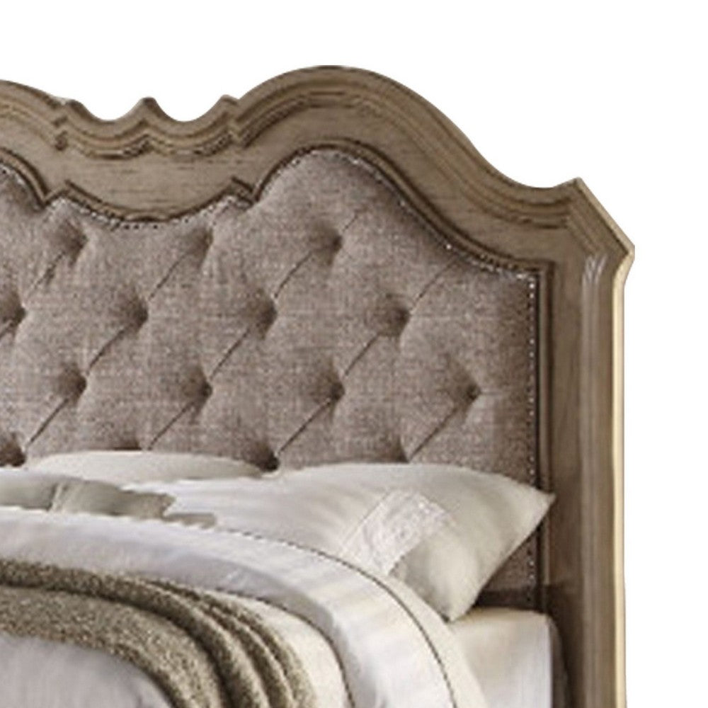 Queen Size Bedroom Set, Brown Finish, Storage Bed with Drawers, 3-Piece Set with Bed and Two Nightstands