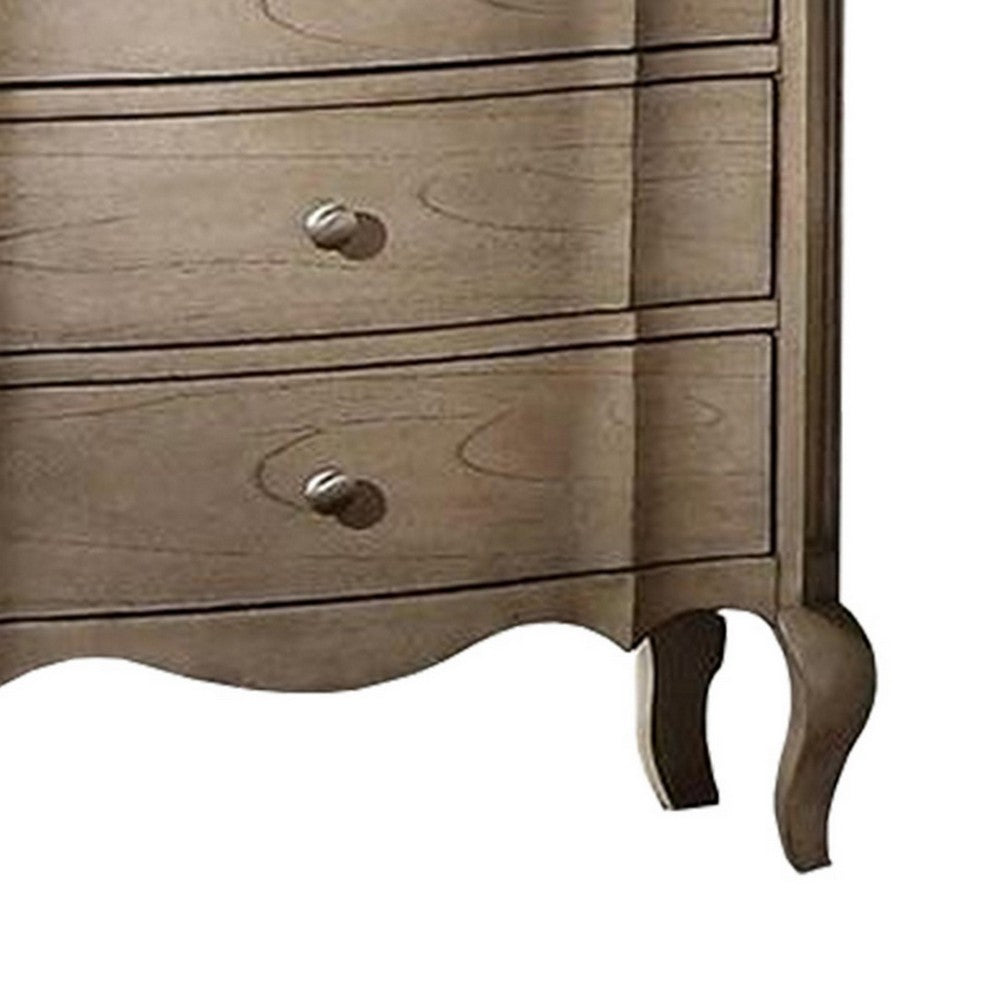 Queen Size Bedroom Set, Brown Finish, Storage Bed with Drawers, 3-Piece Set with Bed and Two Nightstands