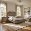 Queen Size Bedroom Set, Brown Finish, Storage Bed with Drawers, 3-Piece Set with Bed and Two Nightstands