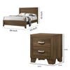 Queen Size Bedroom Set, Brown Finish, 2-Piece Set with Bed and Nightstand