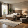 Queen Size Bedroom Set, Brown Finish, 2-Piece Set with Bed and Nightstand