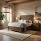 Queen Size Bedroom Set, Brown Finish, 2-Piece Set with Bed and Nightstand