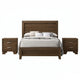 Queen Size Bedroom Set, Brown Finish, 3-Piece Set with Bed and Two Nightstands