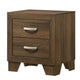 Queen Size Bedroom Set, Brown Finish, 3-Piece Set with Bed and Two Nightstands