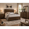Queen Size Bedroom Set, Brown Finish, 3-Piece Set with Bed and Two Nightstands