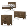 Queen Size Bedroom Set, Brown Finish, 4-Piece Set with Bed, 2 Nightstands and Dresser