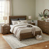 Queen Size Bedroom Set, Brown Finish, 4-Piece Set with Bed, 2 Nightstands and Dresser