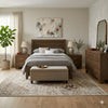 Queen Size Bedroom Set, Brown Finish, 4-Piece Set with Bed, 2 Nightstands and Dresser