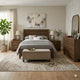 Queen Size Bedroom Set, Brown Finish, 4-Piece Set with Bed, 2 Nightstands and Dresser