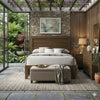 Queen Size Bedroom Set, Brown Finish, 5-Piece Set with Bed, 2 Nightstands, Dresser and Mirror