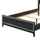Queen Size Bedroom Set, Black Finish, 2-Piece Set with Bed and Nightstand