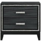 Queen Size Bedroom Set, Black Finish, 2-Piece Set with Bed and Nightstand