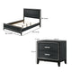 Queen Size Bedroom Set, Black Finish, 2-Piece Set with Bed and Nightstand