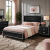 Queen Size Bedroom Set, Black Finish, 2-Piece Set with Bed and Nightstand