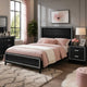 Queen Size Bedroom Set, Black Finish, 2-Piece Set with Bed and Nightstand