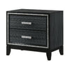 Queen Size Bedroom Set, Black Finish, 3-Piece Set with Bed and Two Nightstands