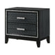 Queen Size Bedroom Set, Black Finish, 3-Piece Set with Bed and Two Nightstands