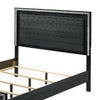 Queen Size Bedroom Set, Black Finish, 4-Piece Set with Bed, 2 Nightstands and Dresser