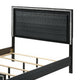 Queen Size Bedroom Set, Black Finish, 4-Piece Set with Bed, 2 Nightstands and Dresser