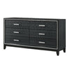 Queen Size Bedroom Set, Black Finish, 4-Piece Set with Bed, 2 Nightstands and Dresser