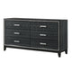 Queen Size Bedroom Set, Black Finish, 4-Piece Set with Bed, 2 Nightstands and Dresser