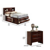 Queen Size Bedroom Set, Brown Finish, Panel Design, 2-Piece Set with Bed and Nightstand