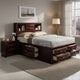 Queen Size Bedroom Set, Brown Finish, Panel Design, 2-Piece Set with Bed and Nightstand