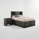 Queen Size Bedroom Set, Gray Finish, Storage Bed with Drawers, 2-Piece Set with Bed and Nightstand