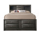 Queen Size Bedroom Set, Gray Finish, Storage Bed with Drawers, 2-Piece Set with Bed and Nightstand