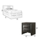 Queen Size Bedroom Set, Gray Finish, Storage Bed with Drawers, 2-Piece Set with Bed and Nightstand