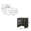 Queen Size Bedroom Set, Gray Finish, Storage Bed with Drawers, 3-Piece Set with Bed and Two Nightstands