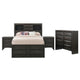 Queen Size Bedroom Set, Gray Finish, Storage Bed with Drawers, 4-Piece Set with Bed, 2 Nightstands and Dresser