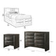 Queen Size Bedroom Set, Gray Finish, Storage Bed with Drawers, 4-Piece Set with Bed, 2 Nightstands and Dresser