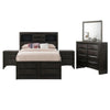 Queen Size Bedroom Set, Wood Design, Gray Finish, 5-Piece Set with Bed, 2 Nightstands, Dresser and Mirror