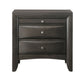 Queen Size Bedroom Set, Wood Design, Gray Finish, 5-Piece Set with Bed, 2 Nightstands, Dresser and Mirror