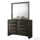 Queen Size Bedroom Set, Wood Design, Gray Finish, 5-Piece Set with Bed, 2 Nightstands, Dresser and Mirror