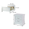 Queen Size Bedroom Set, White Finish, 2-Piece Set with Bed, 1 Nightstand