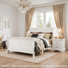 Queen Size Bedroom Set, White Finish, 2-Piece Set with Bed, 1 Nightstand