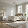 Queen Size Bedroom Set, White Finish, 2-Piece Set with Bed and Nightstand