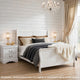 Queen Size Bedroom Set, White Finish, 3-Piece Set with Bed and 2 Nightstand