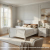 Queen Size Bedroom Set, White Finish, 3-Piece Set with Bed and 2 Nightstand