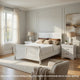 Queen Size Bedroom Set, White Finish, 3-Piece Set with Bed and 2 Nightstand