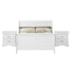 Queen Size Bedroom Set, White Finish, 3-Piece Set with Bed and 2 Nightstand
