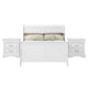 Queen Size Bedroom Set, White Finish, 3-Piece Set with Bed and 2 Nightstand