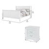 Full Size Bedroom Set, White Finish, 2-Piece Set with Bed and 1 Nightstand