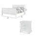 Full Size Bedroom Set, White Finish, 2-Piece Set with Bed and 1 Nightstand