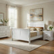 Queen Size Bedroom Set, White Finish, 3-Piece Set with Bed and Two Nightstands